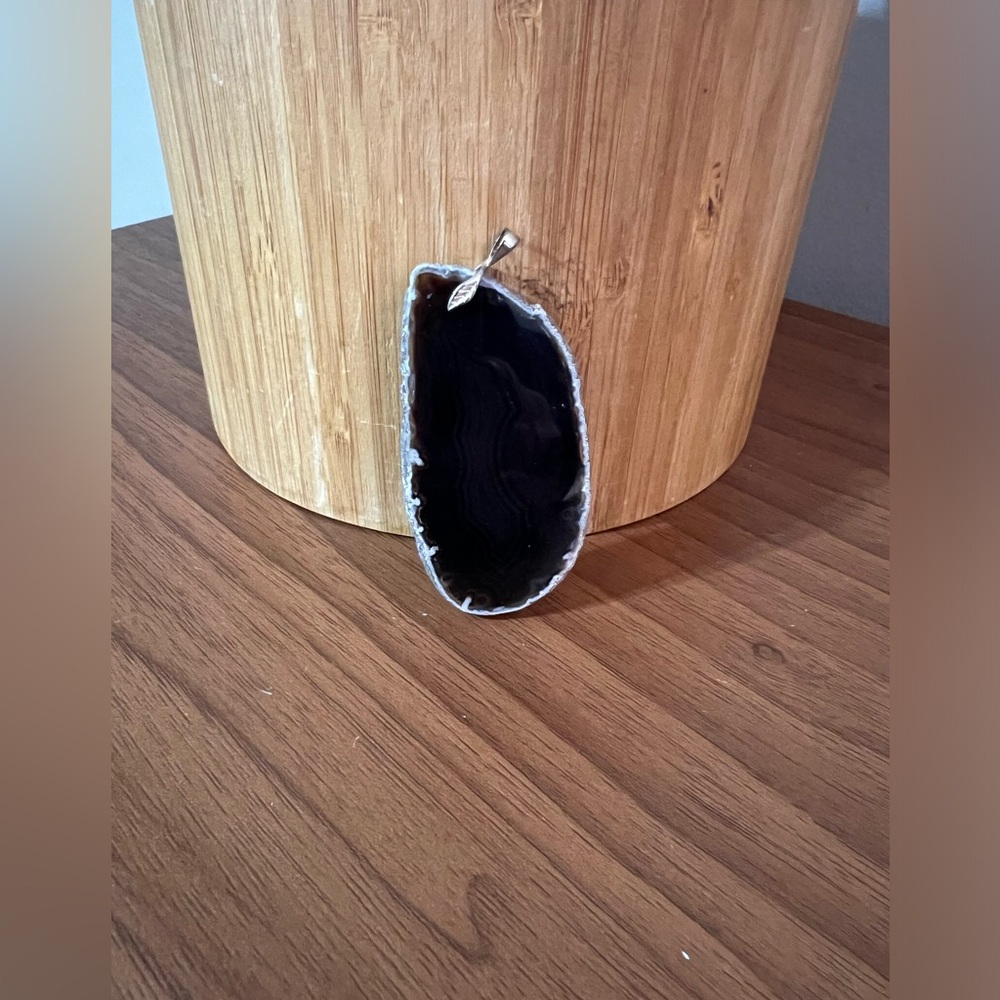 Black agate pendant. - Picture 4 of 5